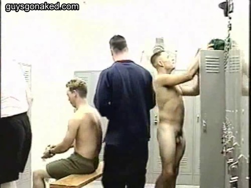 Muscle men locker room